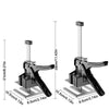 A silver adjustable tile leveling lifter tool shown with various size measurements.