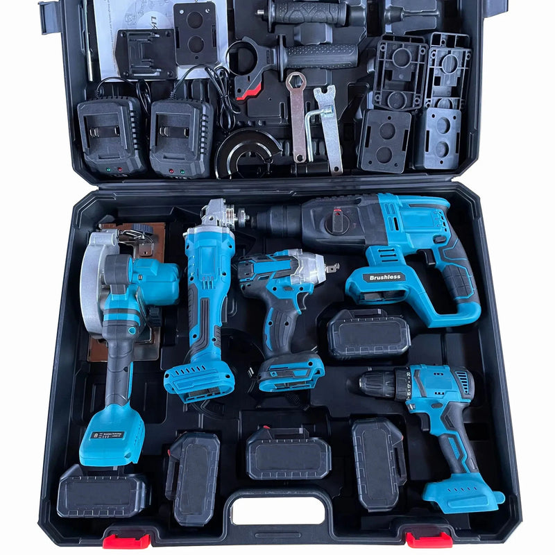 Cordless Power Tool Kit with Lithium Battery & Carrying Case