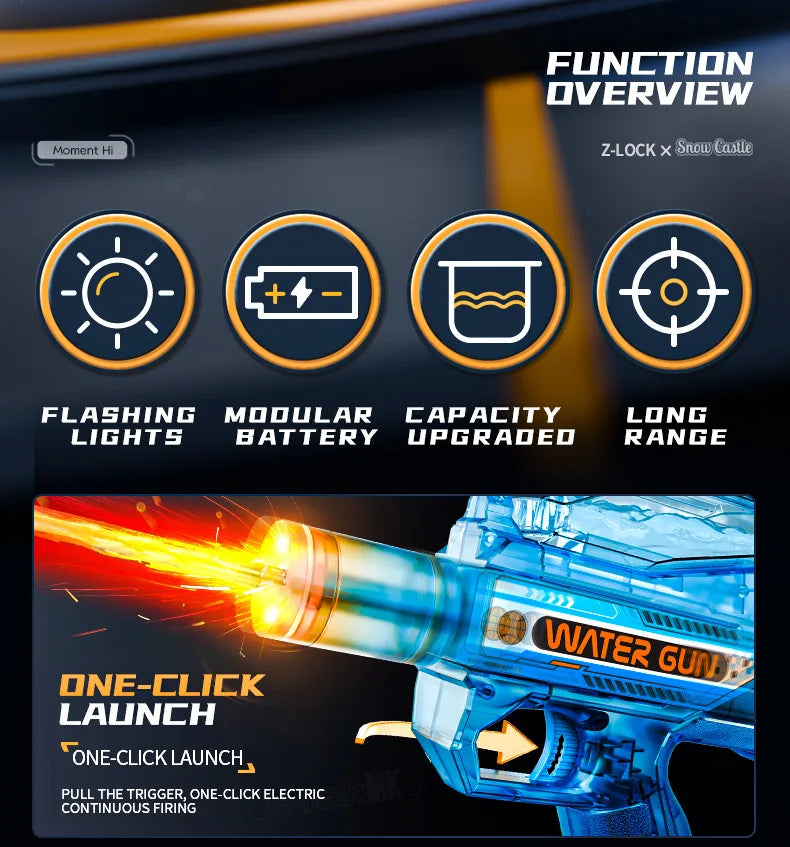 Electric Water Gun Toy with Lights and Sound