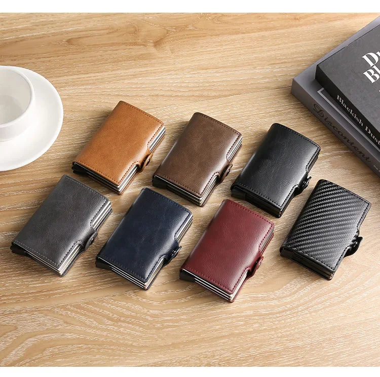 Slim Dual-Layer RFID-Blocking Carbon Fiber Wallet for Men
