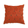An orange pumpkin patterned plush throw pillow cover with green accents.