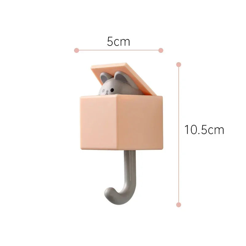 Cute Cartoon Cat Wall Hooks - Self-Adhesive