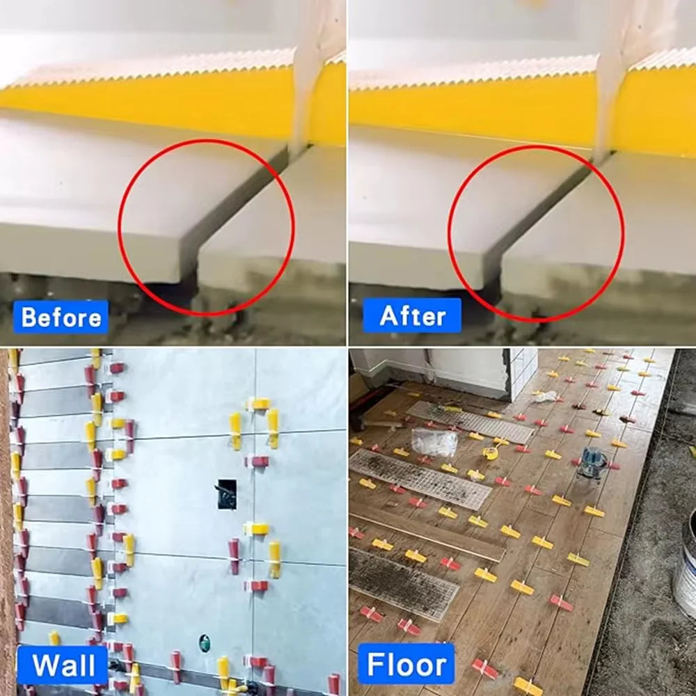 Tile Leveling System with Spacers and Clips