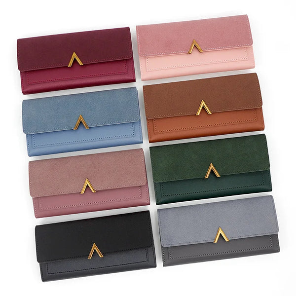 Women's Tri-Fold PU Leather Wallet with Coin Pocket