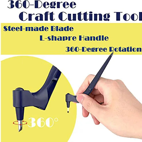 360° Rotating Blade Craft Cutter with 3 Replacement Blades