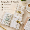 A portable daily organizer featuring an A6 cash planner with a cartoon bear design and a lock.