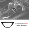 Carbon fiber interior trim kit for Chevrolet Camaro 2017 featuring a steering wheel and gear shift boot.