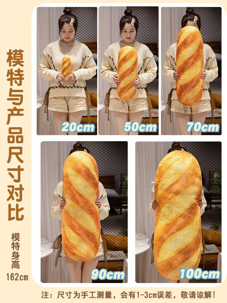 Baguette Bread Plush Pillow | Funny Food Shaped Cushion