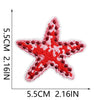 Red 3D Embroidered Iron-On Patches for Clothing & Crafts