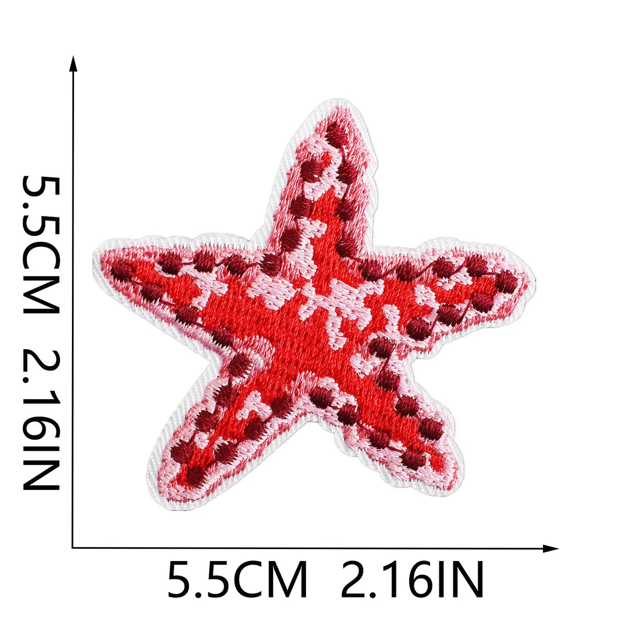 Red 3D Embroidered Iron-On Patches for Clothing & Crafts