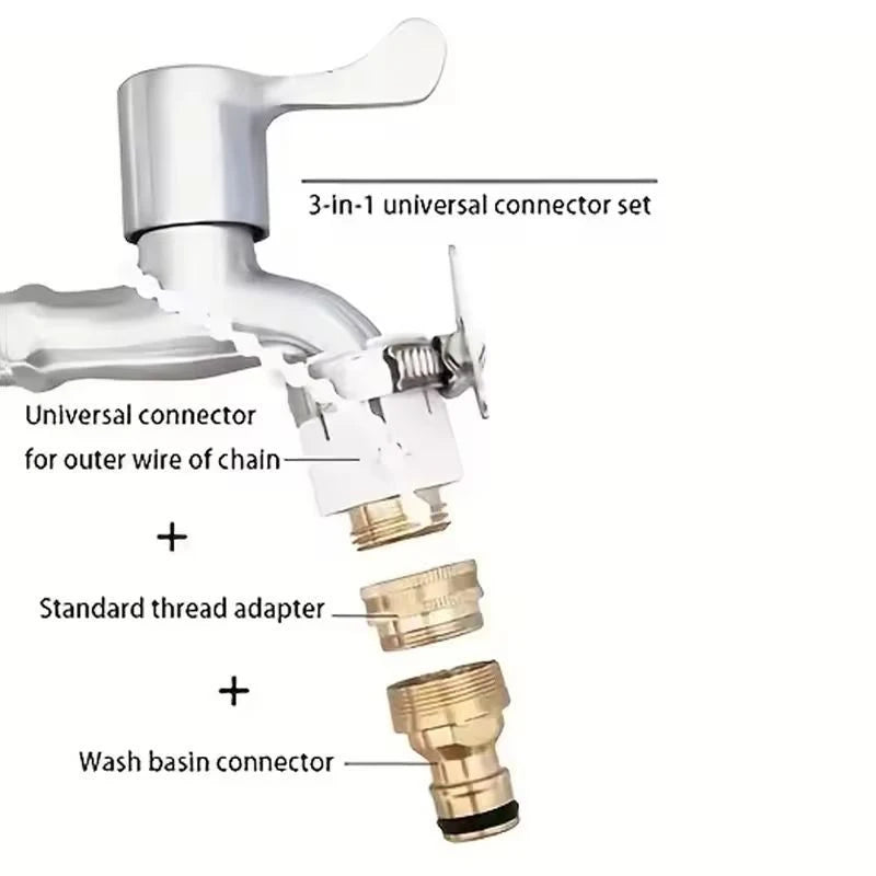 Expandable Garden Hose with High-Pressure Spray Nozzle