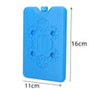 A blue reusable leak-proof ice pack with a screw cap and decorative floral patterns.