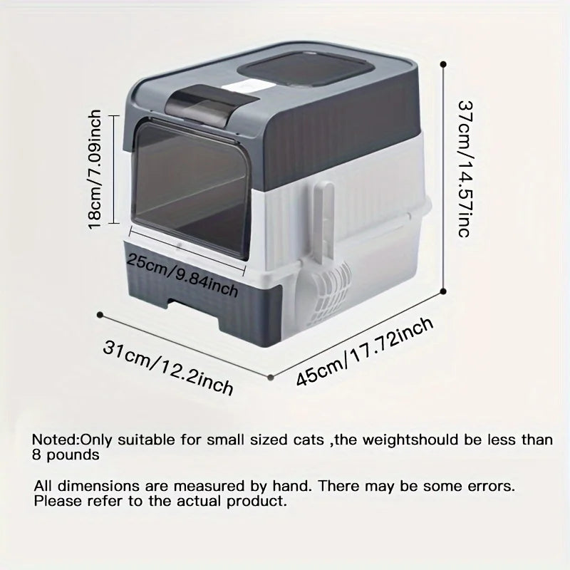 Enclosed Cat Litter Box with Drawer and Scoop