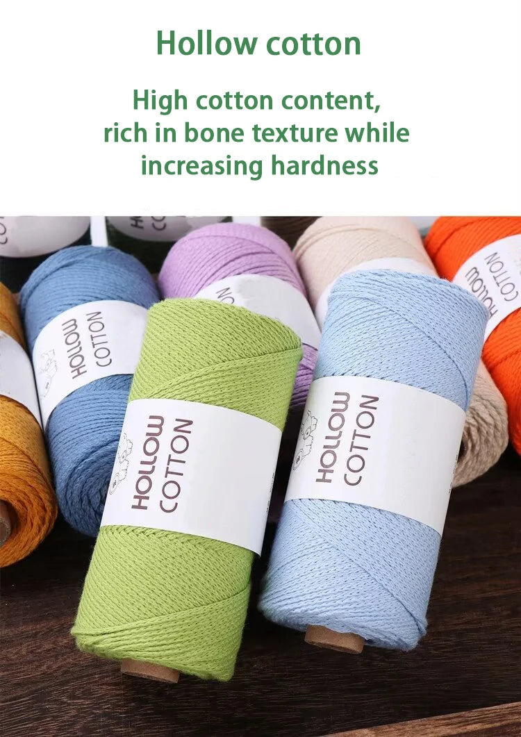 Soft Hollow Cotton Yarn for Knitting and Crochet