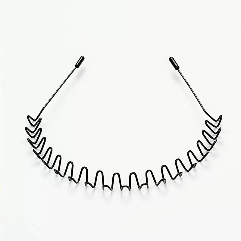 Schwarzes Metall-Elastband mit zwei dünnen Drähten, die vom oberen Teil herausragen.