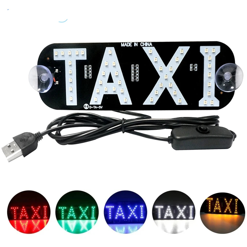 LED Taxi Sign Light with USB & Cigarette Lighter Plug