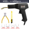 Black H50 plastic welding gun and 400 pieces of metal studs for repair kit