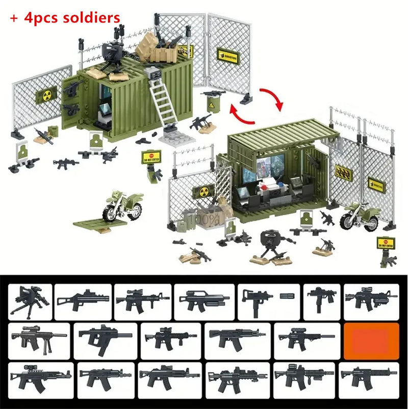 Military Tactical Base Building Blocks Set