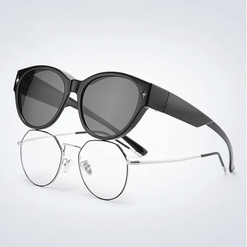 Oversized Cat-Eye Fit-Over Sunglasses