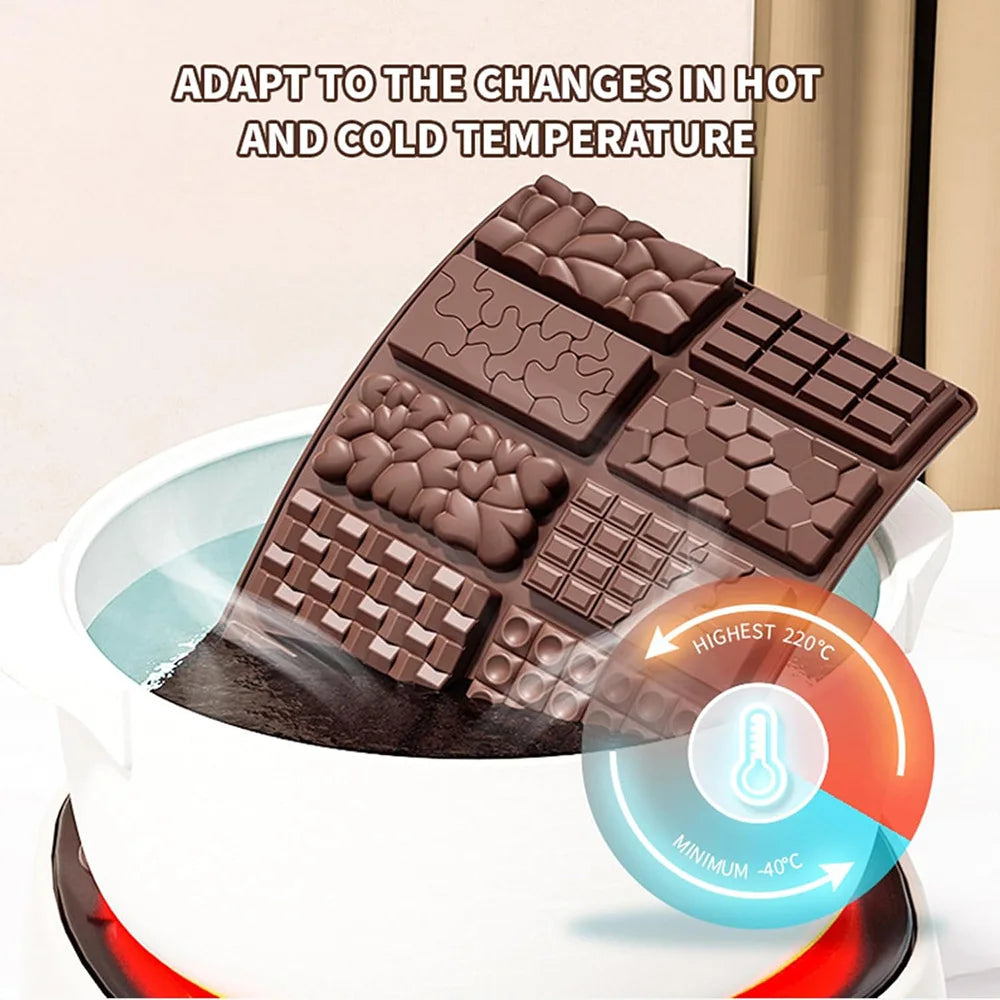 Deep Silicone Chocolate Bar Mold for Homemade Candy & Desserts