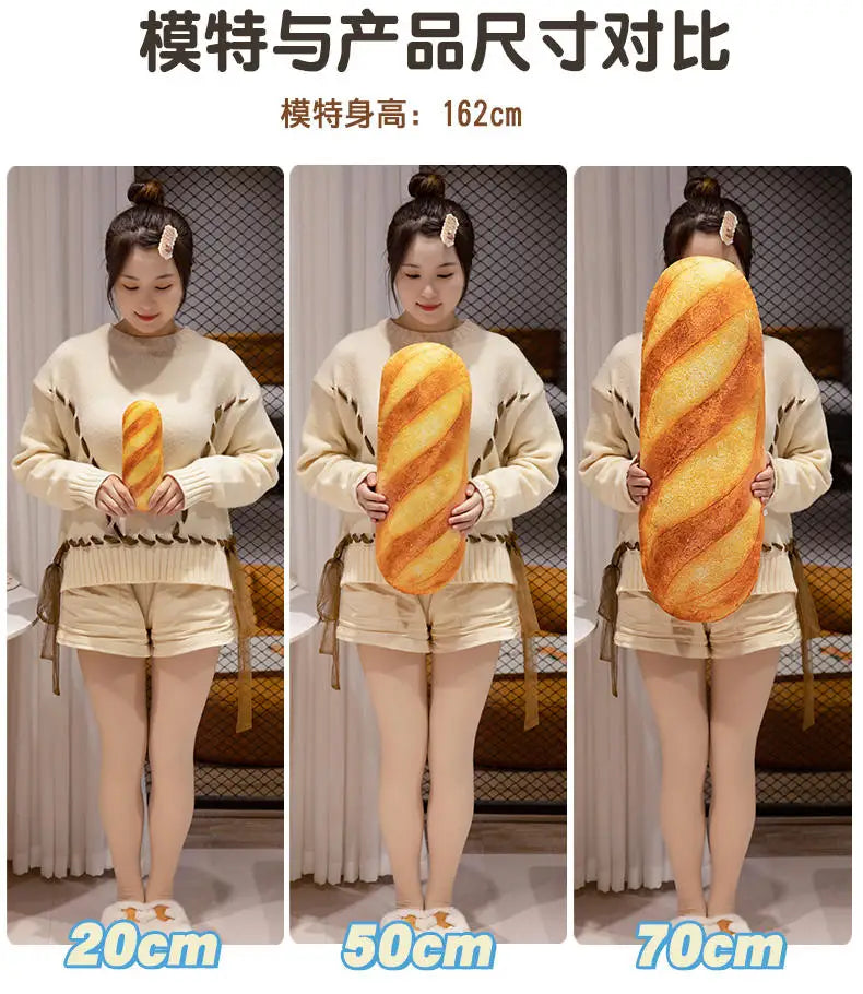 Baguette Bread Plush Pillow | Funny Food Shaped Cushion