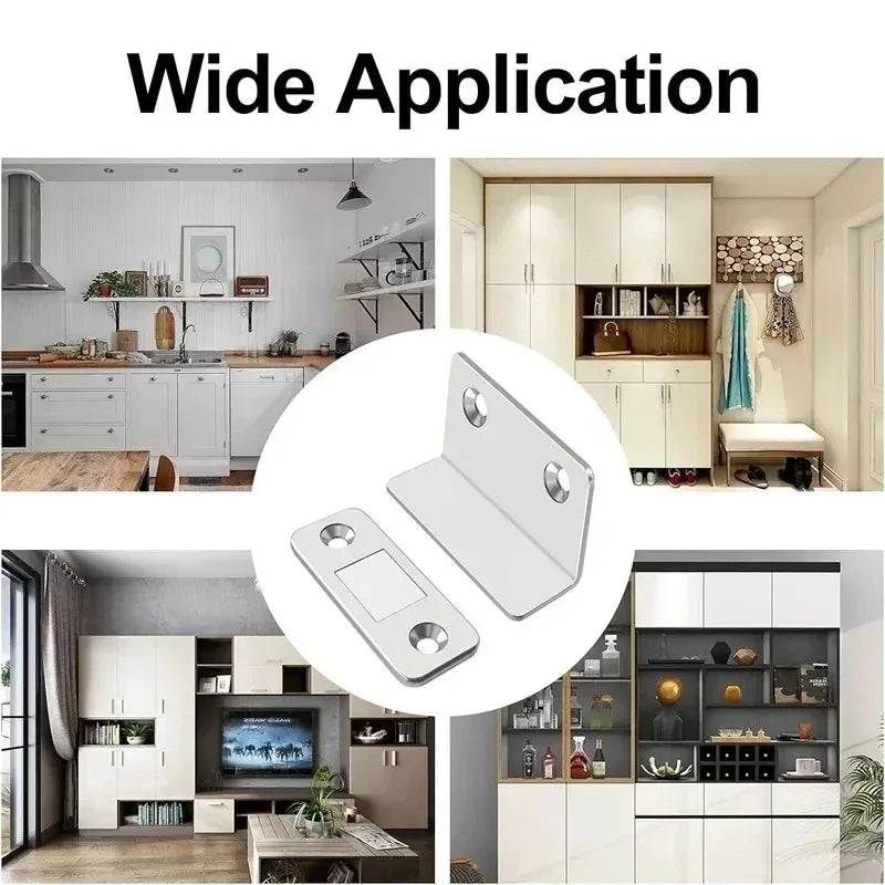 Invisible Magnetic Cabinet Door Catch with Adhesive Mounting