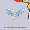 Light blue embroidered lightning bolt wing patch for clothing