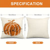 Front and back views of a vintage orange pumpkin themed pillow cover with embroidered fall text