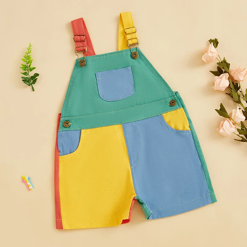 Baby Summer Sleeveless Overall Romper with Pockets
