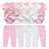 Baby Cotton Bodysuit and Pants Outfit Set (4-Piece)