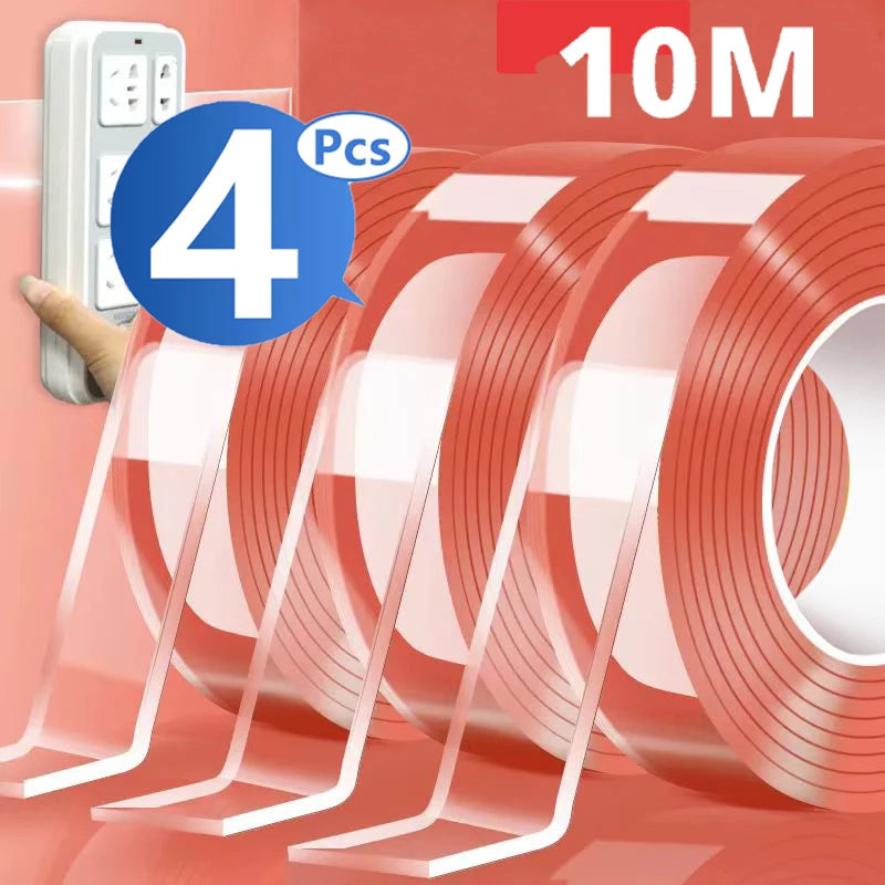 Transparent Double-Sided Nano Tape – Strong, Waterproof & Reusable