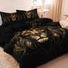 Lion & Crown Print 3-Piece Duvet Cover Set