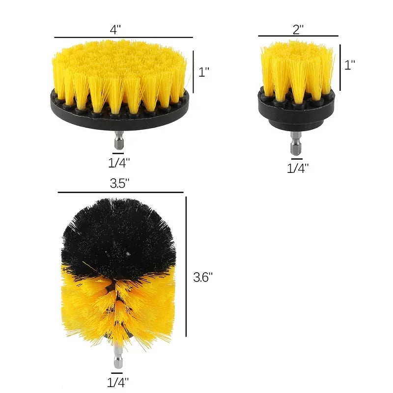 Cordless Drill Scrubber Brush Kit (3-Piece Set)