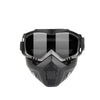 Black retro anti-fog motorcycle goggles with a windproof shield