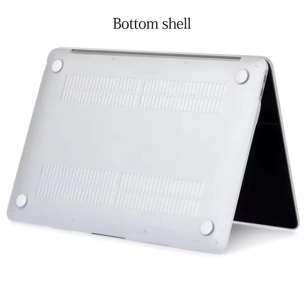 A white bottom shell or protective case for a laptop, shown from the top view.