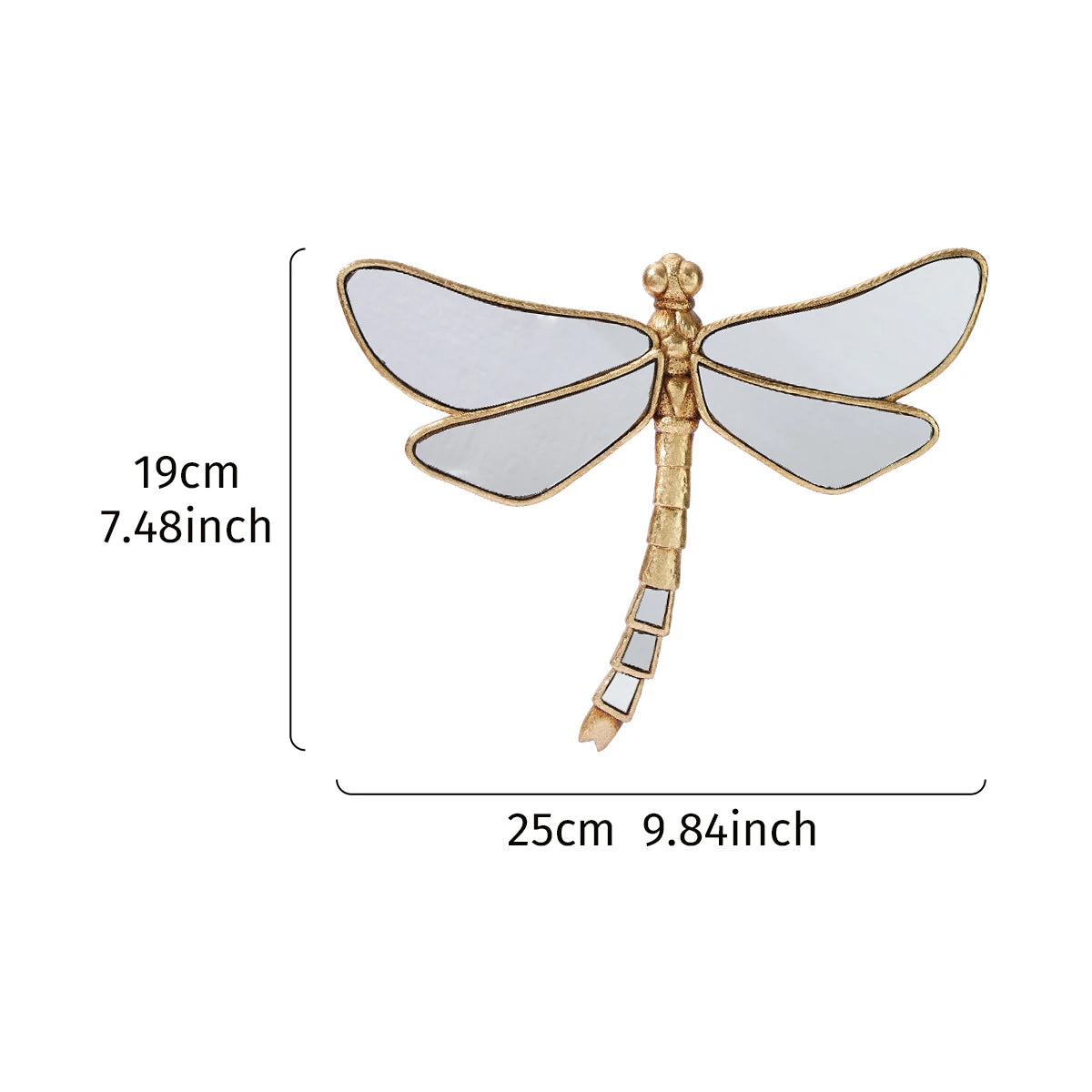 Golden Curly-Tailed Dragonfly Wall Decor - Resin Art Piece