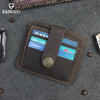 Handcrafted Cowhide Leather Card Wallet with Coin Pocket
