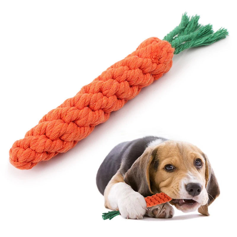 Bite-Resistant Cotton Rope Carrot Dog Toy
