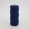 A spool of dark blue macrame cord, 3mm/4mm thickness, used for crafting.