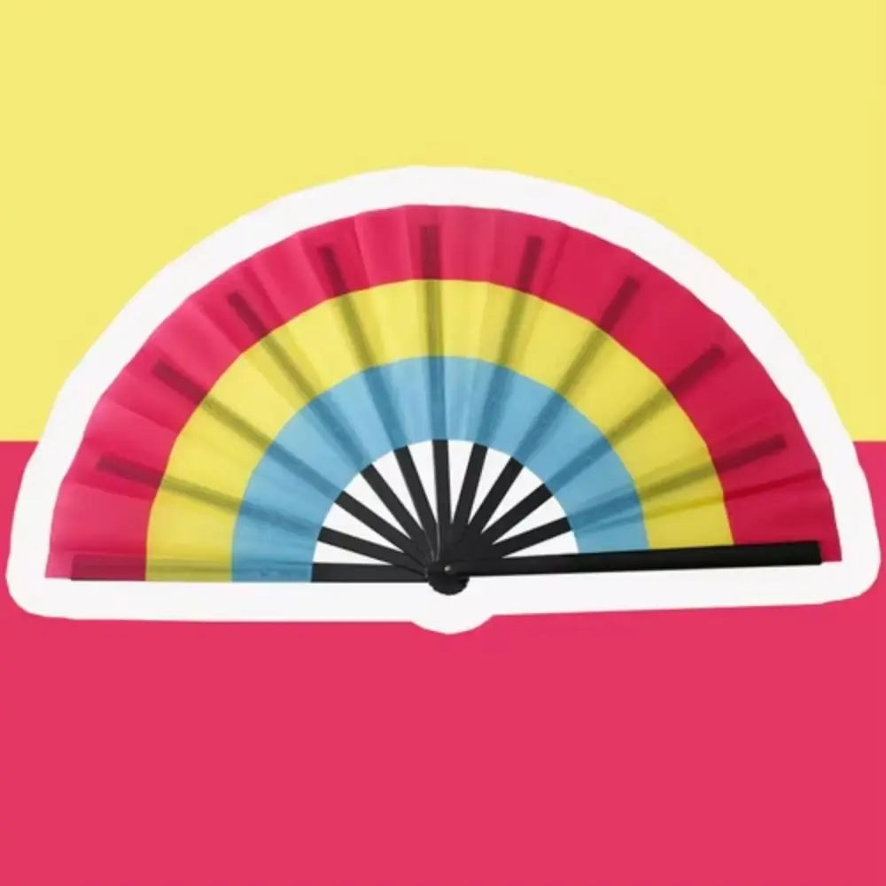 Foldable Rainbow Hand Fan with Gradient Design