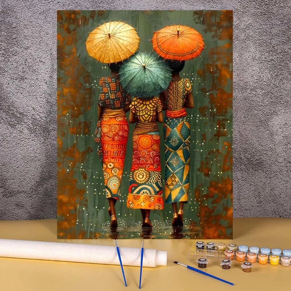 Adult Paint by Numbers Kit – African Women Portrait on Canvas