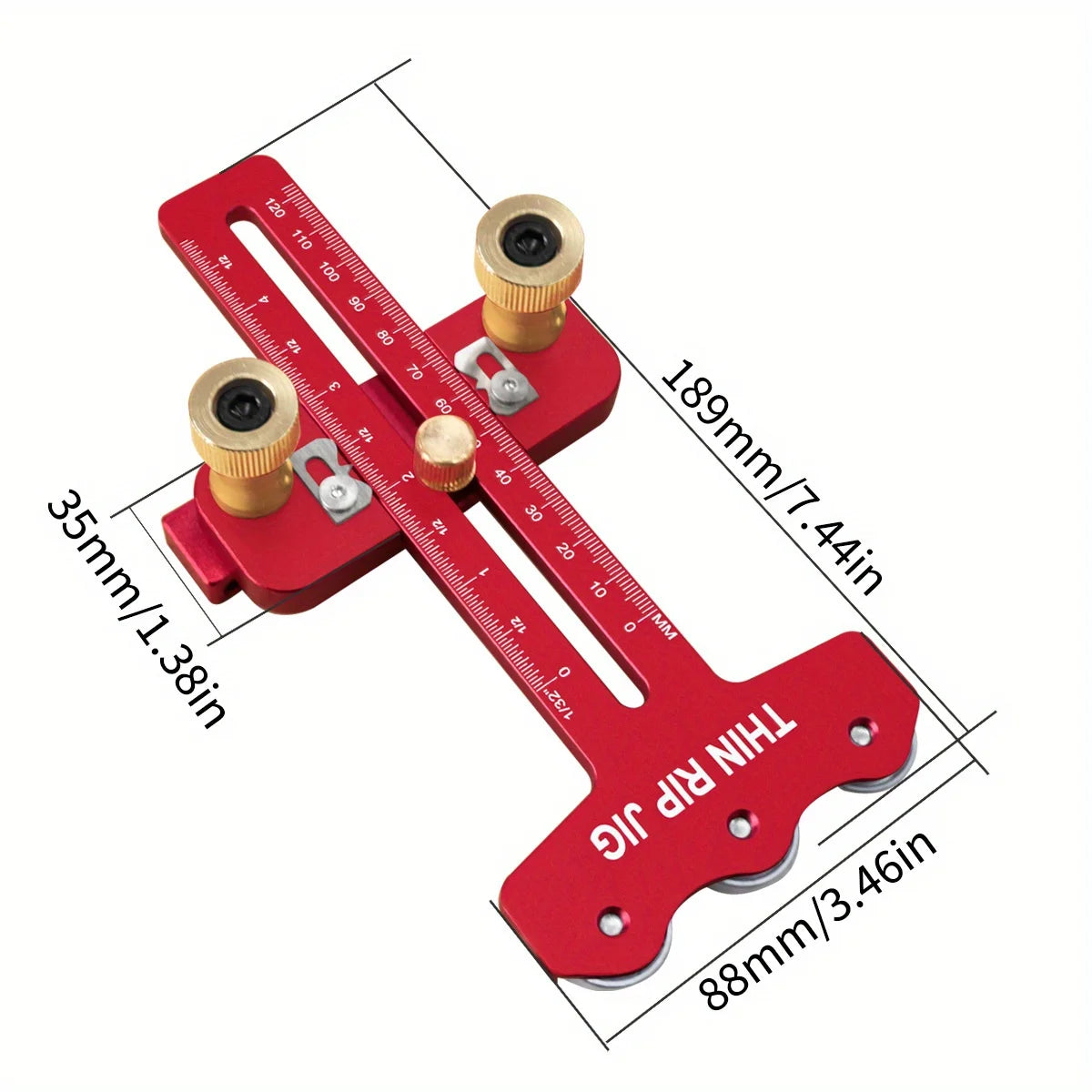 Precision Thin Rip Table Saw Jig with 3-Pulley System
