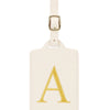 Personalized Embroidered Leather Luggage Tag with Letter Initial