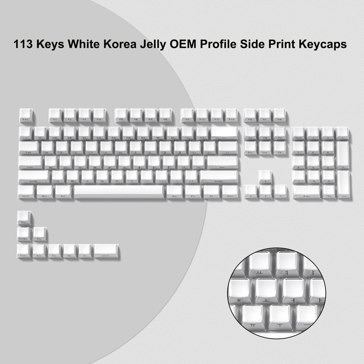 Crystal Clear Jelly Keycaps with Side-Printed Legends for Mechanical Keyboards
