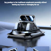 A black anti-slip dashboard phone mount is shown in various 360 degree adjustment angles.