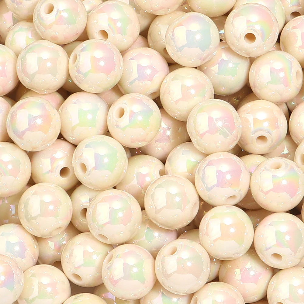 AB Color Acrylic Round Beads for Jewelry Making