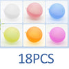 Eight reusable splash water balloons in various colors including white, pink, blue, yellow, orange, and purple.