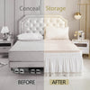 Elastic Wrap-Around Ruffled Bed Skirt with Lace Trim