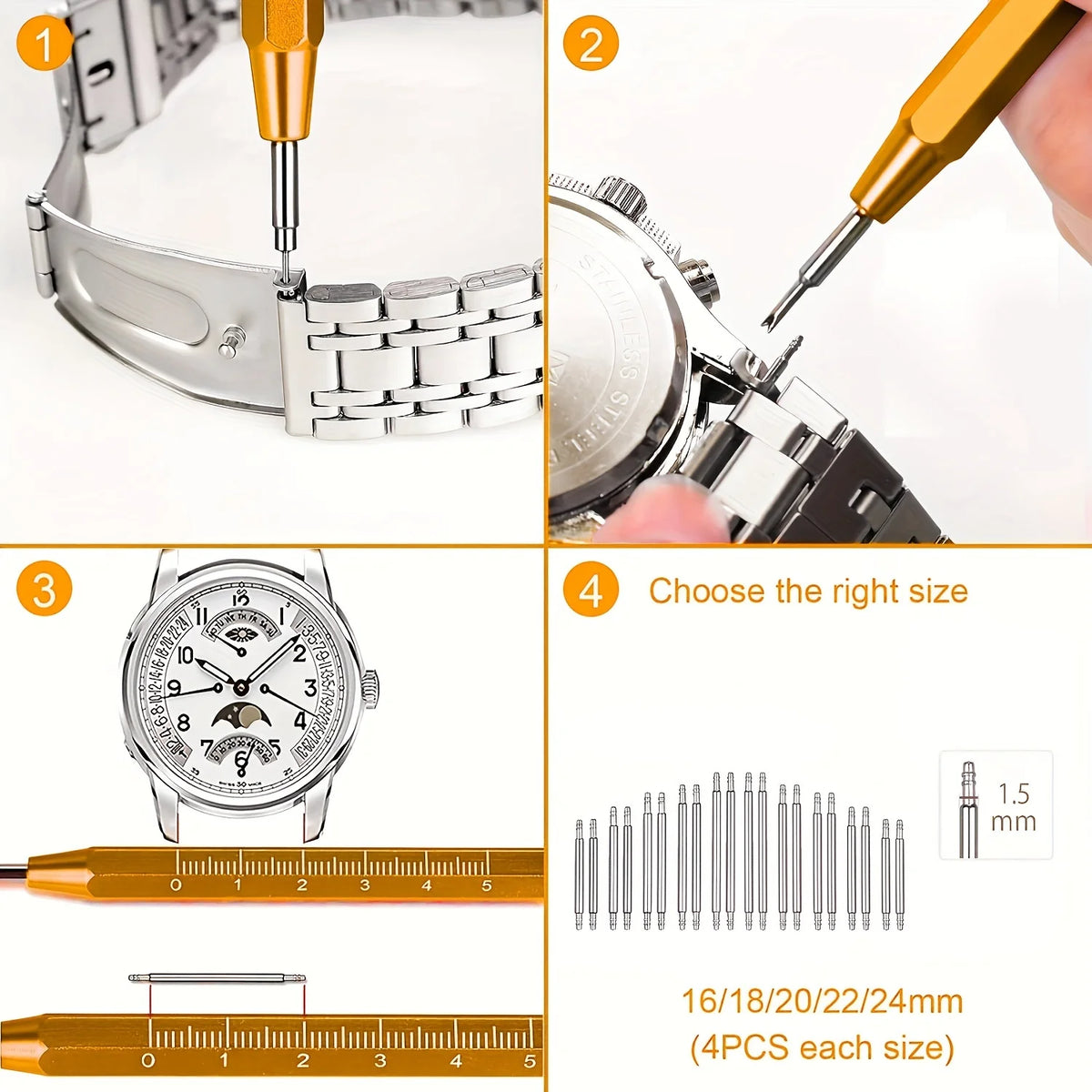 3-in-1 Watch Case Back Remover and Repair Tool Kit