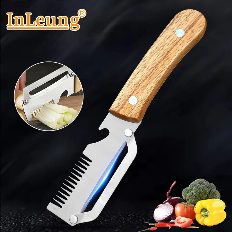 Stainless Steel Vegetable Peeler with Wooden Handle